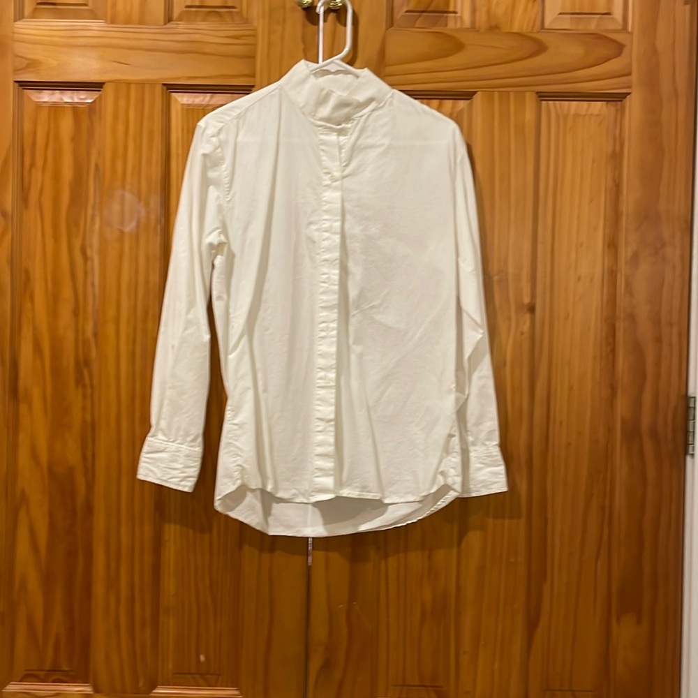TuffRider white show shirt long sleeve size sm